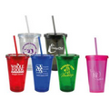 16 Oz. Double Wall Acrylic Cups w/ Matching Straw (3 Days)